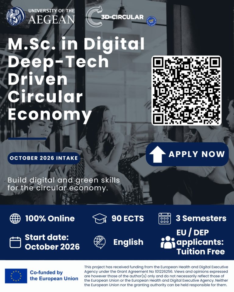 Applications for the M.Sc. in Digital Deep-Tech Dricen Circular Economy Are Now Open!